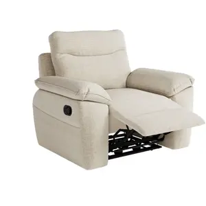 Loungitude Fauteuil de relaxation manuel ROSS en tissu texturé 3D - Beige