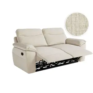 Loungitude Canapé de relaxation manuel ROSS 3 places en tissu texturé 3D - Beige pas cher