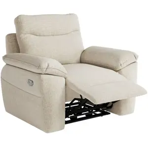 Comparateur de prix : LOUNGITUDE Fauteuil de relaxation électrique ROSS en tissu texturé 3D - Beige