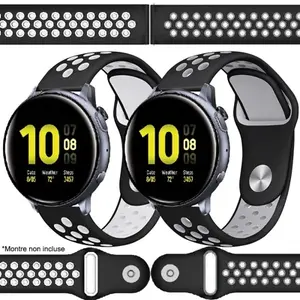 Bracelet IBROZ Samsung/Huawei Sport 20mm blanc+gris x2 pas cher