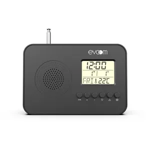 Comparateur de prix : EVOOM EV306148 Radio de poche FM fonction réveil noir