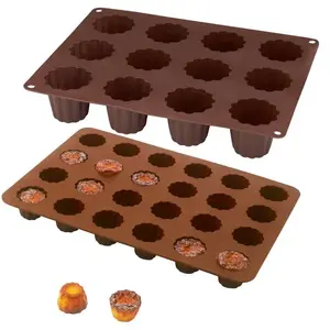 Mathon Lot de 2 Flexi'plaques en silicone 12 canelés et 24 mini-canelés Matho... pas cher