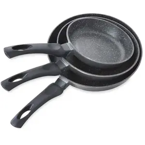 Mathon Lot 3 Poêles avec revêtement Dur comme la pierre 20, 24 et 28 cm Matho... pas cher