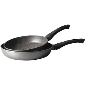 Lot 2 Poêles avec revêtement Dur comme la pierre 24 et 28 cm Mathon pas cher