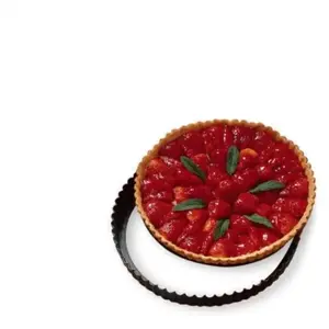 Moule à tarte amovible acier revêtu antiadhérent bords cannelés 28 cm Mathon pas cher