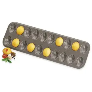 Plaque 20 mini-madeleines acier revêtu antiadhérent Mathon pas cher