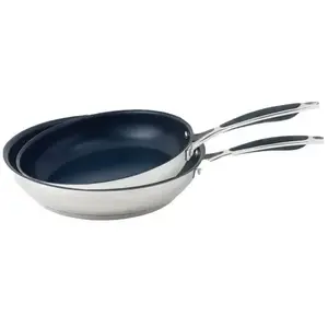 Set 2 poêles antiadhérentes Excell'Inox 24 et 28 cm Mathon pas cher