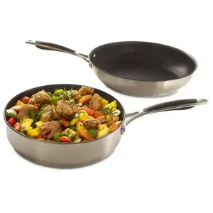 Set Poêle et sauteuse antiadhérentes inox Excell'Inox 24 cm Mathon pas cher