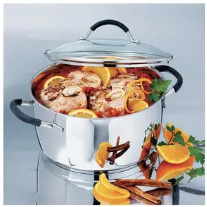 Faitout inox Rapid Cook avec couvercle 24 cm 5 L Mathon pas cher