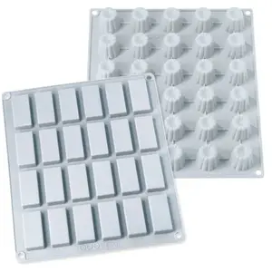 Lot 2 grandes plaques silicone mini-canelés et financiers Mathon pas cher