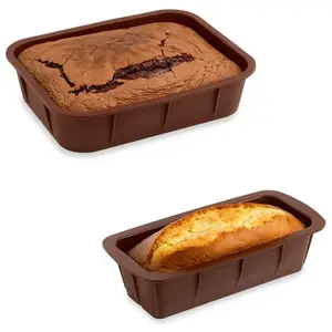 Mathon Lot de 2 Flexi'Moules en silicone - 1 rectangle 28 cm et 1 cake 24 cm ... pas cher