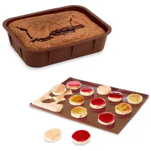 Mathon Lot de 1 Flexi'Moule rectangle et 1 plaque de cuisson en silicone Math... pas cher