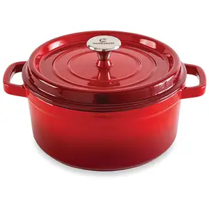Cocotte en fonte ronde 24 cm 3,7 L rouge Mathon pas cher
