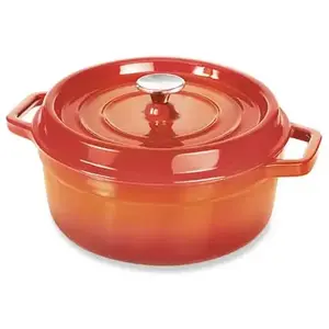 Cocotte en fonte ronde 28 cm 5,6 L coloris orange Mathon pas cher