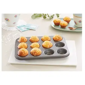Plaque 12 mini-muffins acier revêtement antiadhérent 26 cm Mathon