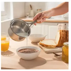 Petite casserole inox 2 becs verseurs 12 cm Mathon pas cher