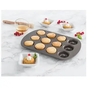 Plaque 12 mini savarins en acier revêtu 26,5 cm Mathon pas cher