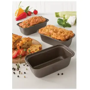 Set 3 mini moules à cake acier revêtu 15,5 cm Mathon pas cher