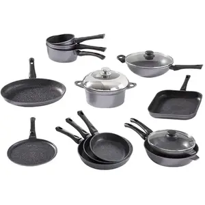 Batterie de cuisine 13 pièces Dur comme la pierre Mathon pas cher