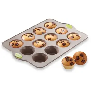 RigiFlex Plaque 12 muffins en silicone structure acier Mathon pas cher