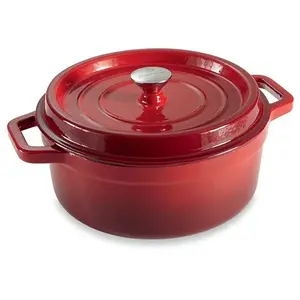 Cocotte en fonte ronde 28 cm 5,6 L rouge Mathon pas cher