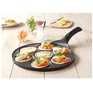 Poêle 7 mini blinis ou pancakes à induction fonte 26.5 cm Mathon pas cher