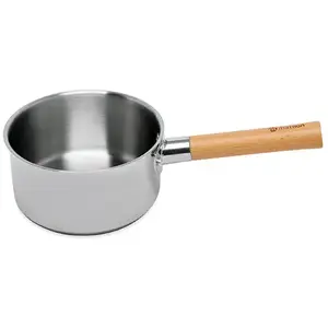 Casserole inox manche bois Natural'Inox 18 cm Mathon pas cher