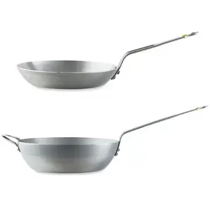 Lot poêle 28 cm et sauteuse paysanne 32 cm acier Minéral B De Buyer pas cher