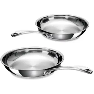 Lot 2 poêles inox 24 et 28 cm Chef Beka pas cher