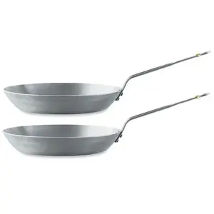 Lot 2 poêles acier Minéral B 24 et 28 cm De Buyer pas cher