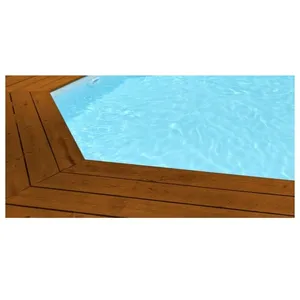 PISCINEO Liner 75/100 piscine bois octogonale 680x370x130 bleu pas cher