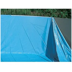 PISCINEO Liner bleu 50/100 piscine ronde 6.40m h 1.20/1.32m overlap pas cher