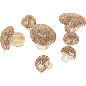 RueDeLaFete 7 CHAMPIGNONS MOUSSE PAILLETTE 3.5-6.5CM ROSE GOLD pas cher