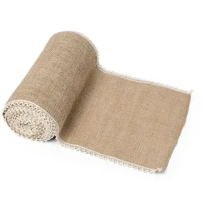 chemin de table jute dentelle 20cmx5m - arty fetes factory 76031 pas cher