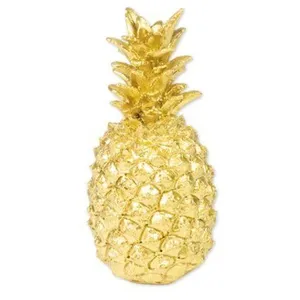 Objet décoratif - NO NAME - Ananas en résine doré - 18 cm - Blanc