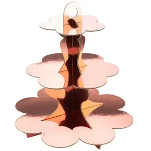 Comparateur de prix : ARTY FETES FACTORY - PRÉSENTOIR 3 ÉTAGES EN CARTON ROSE GOLD 34CM