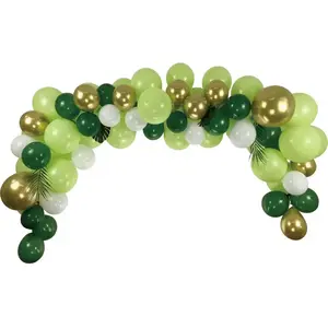 Kit arche de 70 ballons - tropical dégradé de vert et or Artyfetes