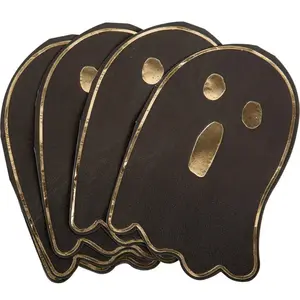 Comparateur de prix : Sachet de 16 Serviettes en papier FANTOME noir et or