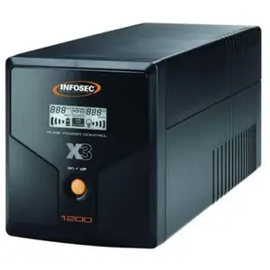 Comparateur de prix : Infosec X3 EX Onduleur 1200 VA 4 Prises Schuko-FR RJ11-45 LCD USB Noir