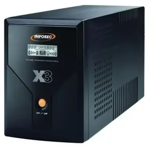 Comparateur de prix : Infosec X3 EX Onduleur 2000 VA 4 Prises Schuko-FR RJ11-45 LCD USB Noir