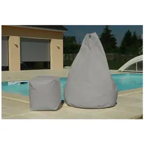 Pouf Poire Gris - Ø 80 cm - Hauteur 120 cm - Style Contemporain