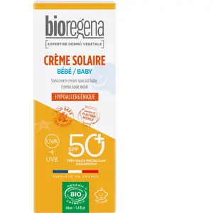 BIOREGENA Solaire - Crème spécial bébé SPF50+ bio tube 40ml pas cher