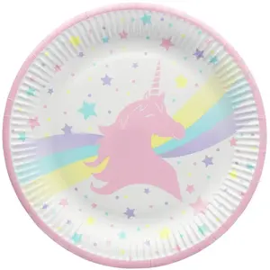RueDeLaFete ASSIETTE LICORNE X8 pas cher
