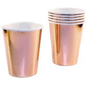 Comparateur de prix : MES VERRINES Paquet de 6 Gobelets en carton, ROSE GOLD brillant