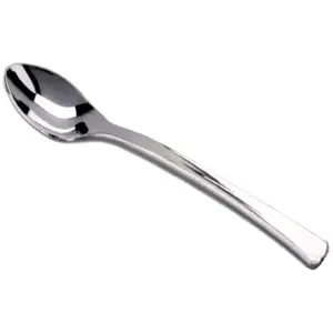 Comparateur de prix : Paquet de 50 mini-Cuillères 10cm plastique effet inox