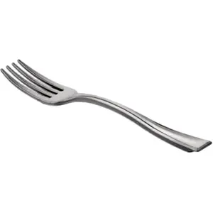 RueDeLaFete Paquet de 50 mini-Fourchettes 10cm plastique effet inox pas cher
