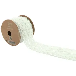 RueDeLaFete Large Ruban dentelle 5cm x 3m blanc pas cher