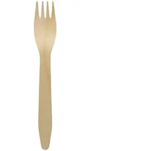 Sachet de 12 FOURCHETTES écologiques en Bois 16cm, NaturelVendu parruedelafete