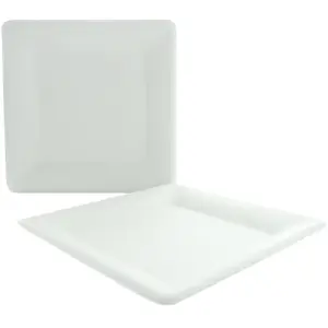 Comparateur de prix : Assiettes - 100% biodégradables - Lot de 10 - Carrées blanches - 26 cm - Écologiques et compostables