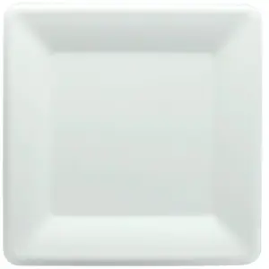 RueDeLaFete Assiettes - 100% biodégradables - Carrées blanches - 16 cm - Lot de 25 - Écologiques et compostables pas cher